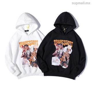 travis scott pareja de algodón hiphop suelta impresión sudaderas con capucha jersey de manga larga outerwea unisex