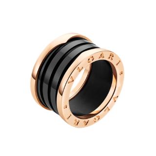 Anillo De cuatro bordes De oro Rosa con dos 18 Kt B.Zero1 anillo con lazo blanco/negro/cerámica/sin caja Espiral (6)
