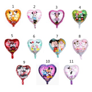 18 pulgadas corazón de dibujos animados Mickey Minnie Mouse globos de aluminio niños fiesta de cumpleaños decoración regalos globos suministros