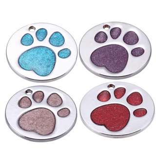etiquetas de identificación para perros/gatos/mascotas personalizadas personalizadas en forma de pies redondos de aleación para perro