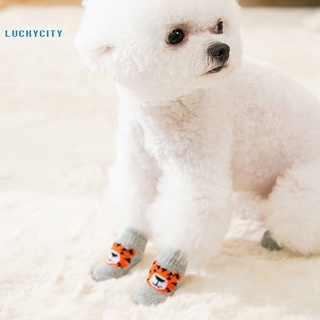 [luckycity] calcetines casuales para gatos pequeños, medianos, cálidos, para perros, antideslizantes, parte inferior para mascotas