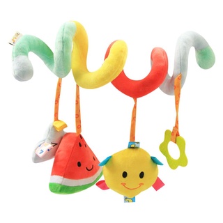❀Ue♧Cama de bebé cuna espiral relleno fruta incorporado sonda, mordedor viento campanillas juguete educativo para niños/niñas (1)