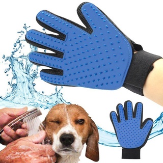 1 guante de cepillo deshedding guante para mascotas, perro, gato, aseo, masaje, baño, brus