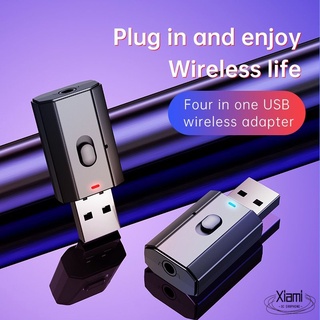 5.0 Adaptador Bluetooth USB Inalámbrico Transmisor Receptor De Música Audio Para PC TV Coche Manos Libres 3.5 Mm Auxiliar Xiami