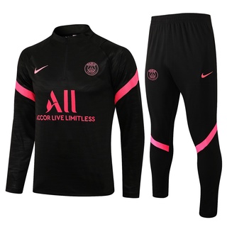 21/22 PSG uniforme Kit pares negro fútbol entrenamiento ropa abrigo (1)