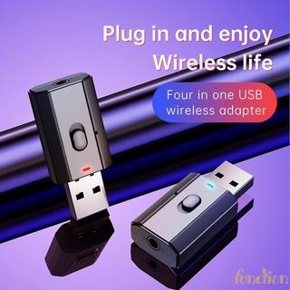 5.0 Adaptador Bluetooth USB Inalámbrico Transmisor Receptor De Música Audio Para PC TV Coche Manos Libres 3.5 Mm Función Auxiliar
