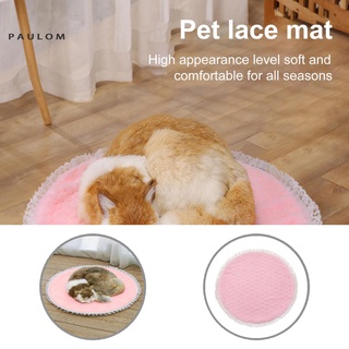 paulom - manta compacta para mascotas, delicada decoración de encaje, cojín redondo para mascotas, cama suave, antideslizante para perro