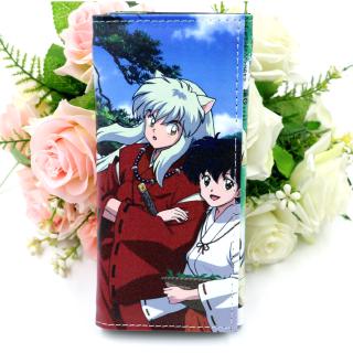 Anime Inuyasha cartera de botón largo titular de la tarjeta bolso