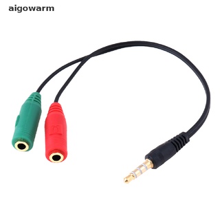 aigowarm 3.5mm estéreo audio macho a 2 hembra auriculares micrófono y splitter cable adaptador mx
