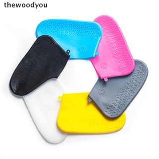 [thewoodyou] material de silicona botas de zapatos cubierta impermeable unisex zapatos protectores botas de lluvia. (1)