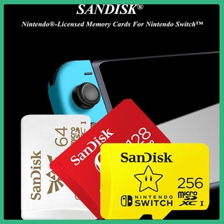 Preste atención a la cortesía sandisk nuevo estilo 128gb 64gb 256gb microsdxc uhs-i tarjetas de memoria para nintendo switch tarjeta sd tf tarjeta u3 u1 micro sd