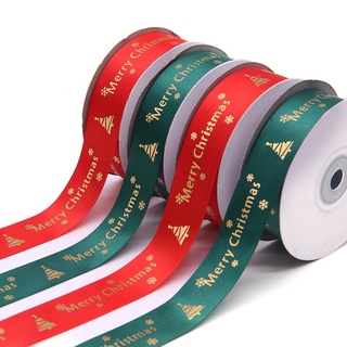 1 rollo 22m navidad impreso cintas grosgrain para regalo decoración diy árbol de navidad corona arcos [aurora]