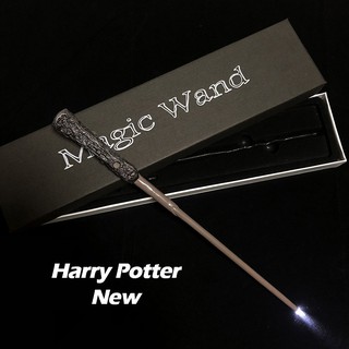 Luz led Harry Potter 17 tipo de varitas mágicas Cosplay Sirius Hermione Dumbuliduo vieja varita mágica con caja de embalaje (1)