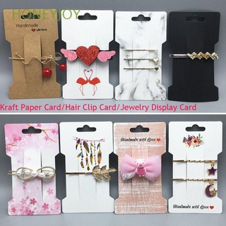 honeyjoy 100 unids/lote etiquetas clip de pelo tarjeta hecha a mano joyería exhibición de papel kraft tarjeta diadema 11.5x6.6 cm multi-estilo clásico accesorios para el cabello