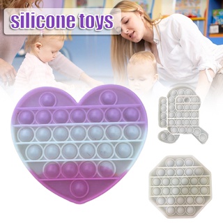 Push Bubble Sensory Toy Discoloration Under the Sun Stress Relief Anti Anxiety Silicone Decompression Popping Toy