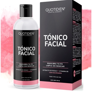 Tónico Facial con Agua de Rosas - Skincare - Equilibra el PH- Hidratante Facial - Quotidien - 350 ml (1)