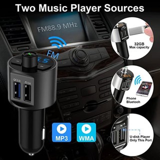 Bt56 inalámbrico Bluetooth Kit de coche QC 3.0 5V 3.4A Dual USB cargador FM transmisor LED reproductor MP3