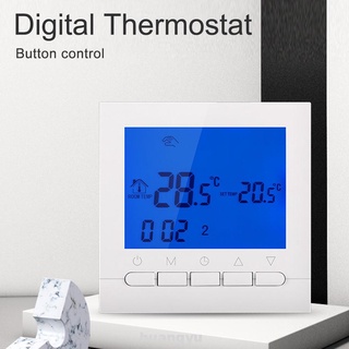 inicio pantalla lcd electrónica inalámbrica precisa programable con retroiluminación de la habitación calefacción termostato digital