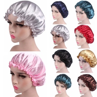 MORAN Fashion Shower Caps Elastic Hair Cap Sleeping Hat Women Silk Bath Night Sleep Lady Head Cover Shower Hat/Multicolor (5)