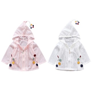 Sugarloves niños chamarra verano niñas abrigos con capucha lindo bebé protección solar ropa (2)