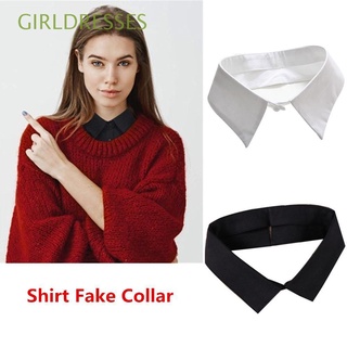 GIRLDRESSES Fashion Clothes Accessories Vintage Classic Shirt Fake Collar Detachable Black/White Women Men Cotton Lapel Blouse False Collar