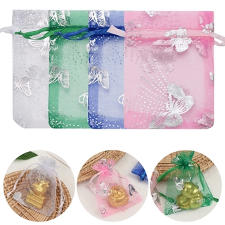 SMARTRL 10/50 bolsas de Organza con cordón blanco y colorido, 7 x 9 cm, bolsa de embalaje para joyas, 7 colores, bolsa de joyería, soporte de alta calidad, caja de regalo de boda, Multicolor (8)