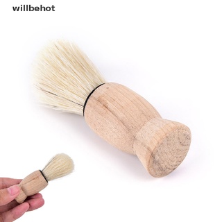 [Willbehot] 1x pro wood handle badger hair beard shaving brush for men mustache barber tool [HOT]