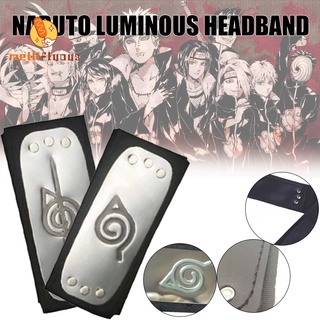 Ninja Headband with Leaf Village Logo Luminous Metal Plated Headband Cosplay Photoing Accessories