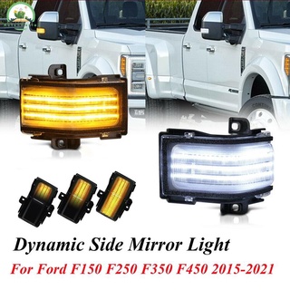 dynamic led espejo lateral luz de señal de giro para ford f150, blanco y ámbar