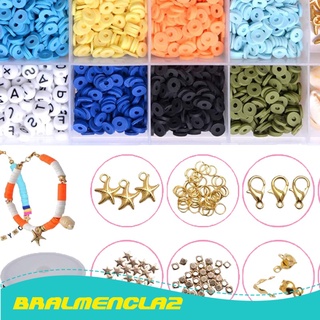 [almencla2] Mixed Polymer Clay Beads Disc Loose for DIY Earring Jewelry Making Finding