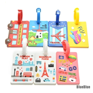 [BlueBlue] Luggage Tags Labels Strap Name Address ID Suitcase Bag Baggage Travel Label Tag