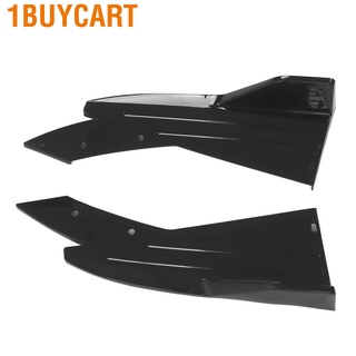 1buycart 2 piezas parachoques trasero del coche Canard labio falda lateral Splitter Spoiler negro brillante Universal