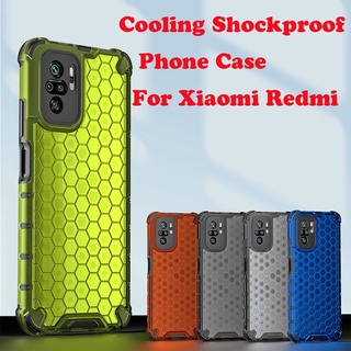 Casing Case For Xiaomi Redmi K40 Gaming edition K40 Pro Plus K30S Ultra Note 10 Pro Max Note 9T Note 9 Pro Max Mi 11 Ultra Mi 11 Lite Mi 11 Pro Mi POCO F3 M3 X3 NFC X3 Pro X2 F2 Pro Mi 10T Pro Honeycomb Shape Cooling Shockproof Phone Case Cover