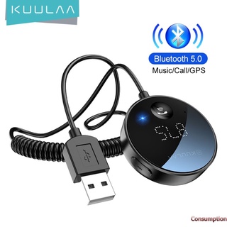 KUULAA Aux Adaptador 5.0 Inalámbrico Receptor USB Audio Música Micrófono Manos Libres Para Altavoz Coche CO