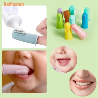 Baipeston (~) cepillo de dientes suave para bebé, cepillo de dientes, silicona de grado alimenticio