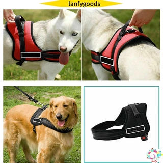 LANFY chaleco fuerte para cachorro, Collar ajustable, arnés de seguridad, sin tire reflectante, acolchado transpirable, correa para mascotas, Multicolor