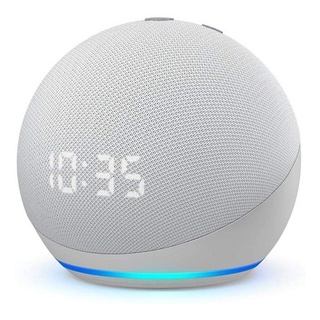 Amazon Echo Dot 4th Gen With Clock Con Asistente Virtual Alexa, Pantalla Integrada Glacier White 110v/240v (1)
