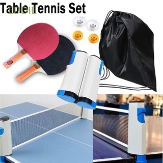 EDDIE Indoor Table Tennis Net Professional Ping Pong Paddle Table Tennis Racket Set Portable 4 Balls Entertainment Supplies Plastic with Bag Sports Extending Net