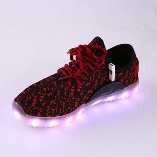 * je unisex led luminoso zapatos intermitente usb recargable cordones amantes zapatos
