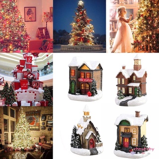 [omb]decoraciones De navidad pequeña casa Micro paisaje navidad pueblo adornos (5)