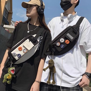 Ins marca de moda bolsa de pecho de los hombres de ocio japonés solo hombro pequeña mochila femenina estudiante tendencia bolsa de mensajero