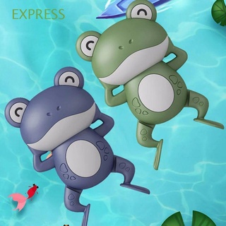 express lindo de dibujos animados ranas juguetes de ducha bebé natación juguete de baño de juguete de bebé regalos clásicos bebé juguetes de agua herida cadena reloj juguete/multicolor