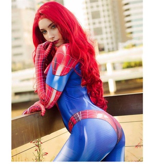 Marvel Spiderman Mujeres Cosplay Mono Apretado Leche Aplastado Traje De Halloween Fiesta Disfraz Sexy (4)