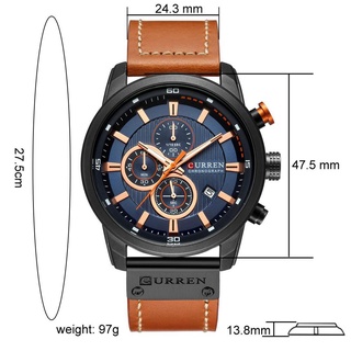 Reloj Para Caballero Marca Curren 8291 piel acero inoxidable Original Aviator cronografo funcional puesto en mexico (4)