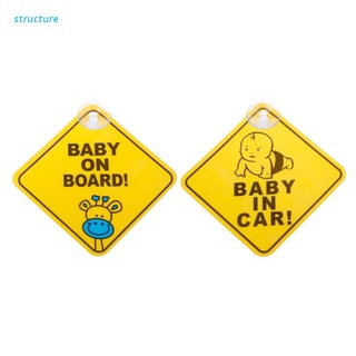 estructura bebé a bordo pvc chupar marca de advertencia etiqueta engomada del coche ventana de seguridad de la junta de aviso