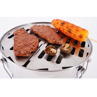 clcz - estante redondo de cocina de acero inoxidable para hornear al vapor, soporte para barbacoa al aire libre, barbacoa, soporte plegable