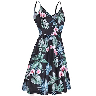 Women Casual Loose Mini Dress Fashion Beach Style Sleeveless Temperamental (3)