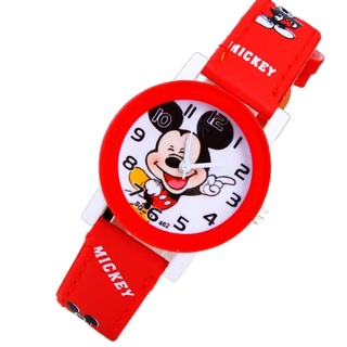 Lujo niños reloj de dibujos animados Mickey moda reloj de cuarzo niñas reloj de pulsera mujeres correa de cuero relojes niños reloj Relogio Feminino