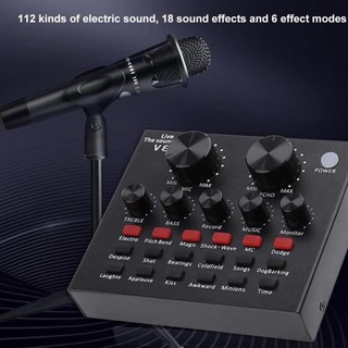 V8 Audio condensador micrófono tarjeta de sonido en vivo auriculares USB auriculares micrófono