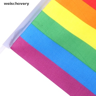 {weischovery} 5x bandera de mano arco iris ondeando bandera gay orgullo lesbiana paz lgbt banner festival hye